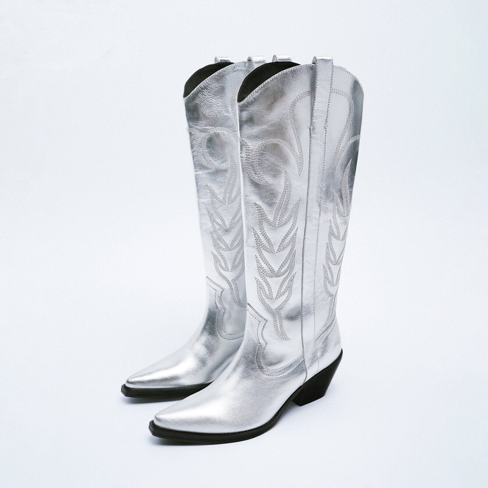 Title 6, Silver Embroidered Chelsea Boots Autumn And Winter