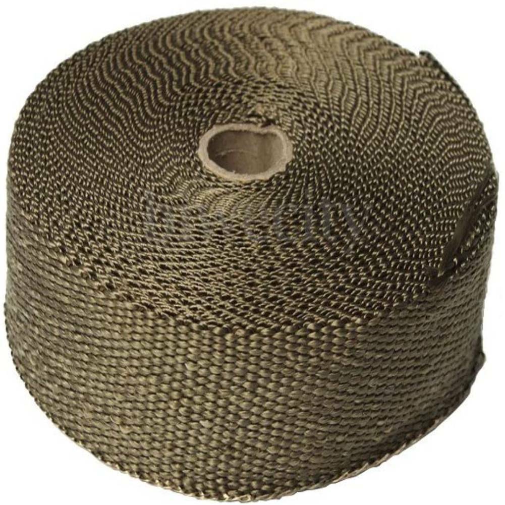 20M Titanium Gold Heat Wrap Tape Exhaust Insulating Downpipe Manifold 20 Ties — image 11