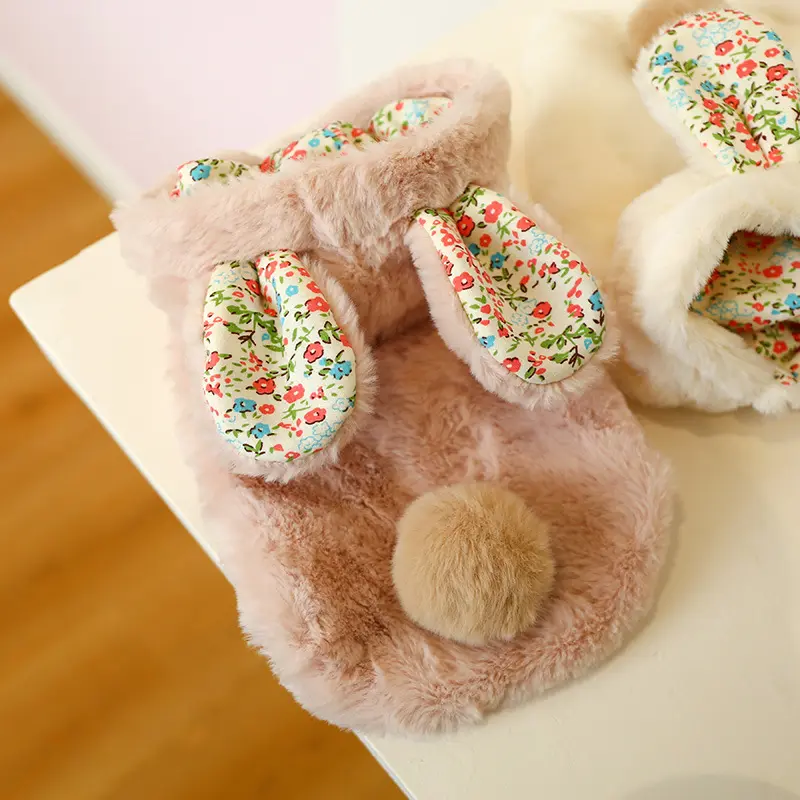 Pet Dog Floral Rabbit Big Ear Cotton