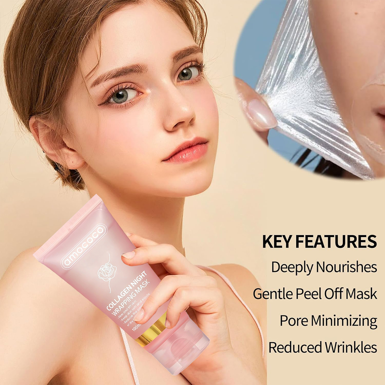 Only Supports Self Pickup With Waybill Collagen Night Wrapping Mask  Firm & Lift Skin, Keep Soft & Elastic, Reduce Dry Lines