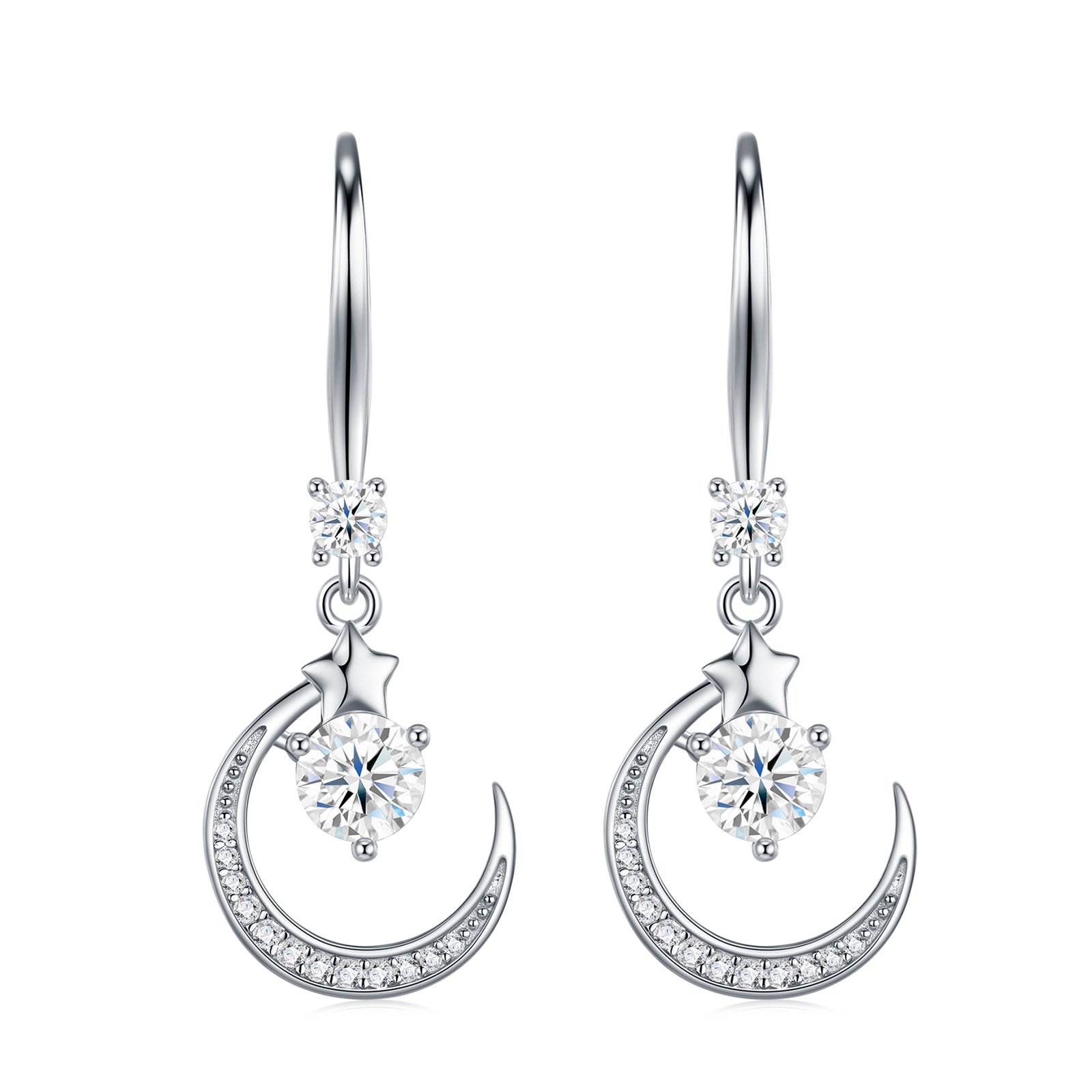 A Luxurious And Fashionable Minimalist Jewelry Earring Set Featuring A 0.5-carat Top-quality Morganite, Made Of S925 Silver Electroplated With Platinum.