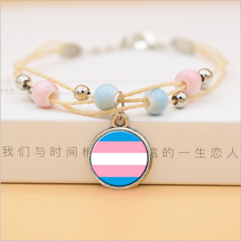 Title 10, Bracelet gay arc-en-ciel, artisanat en céramique