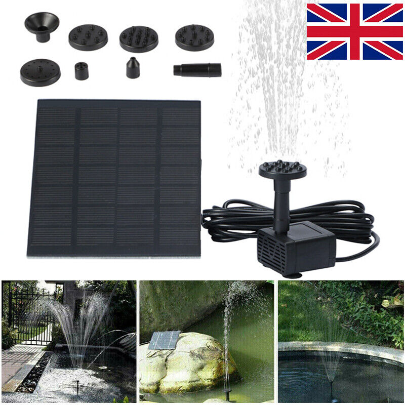 Solar Panel Powered Water Feature Garden Pool Pond Fish Aquarium Fountain — image 10