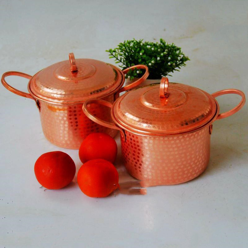 Household Binaural Copper Deepening Small Pot