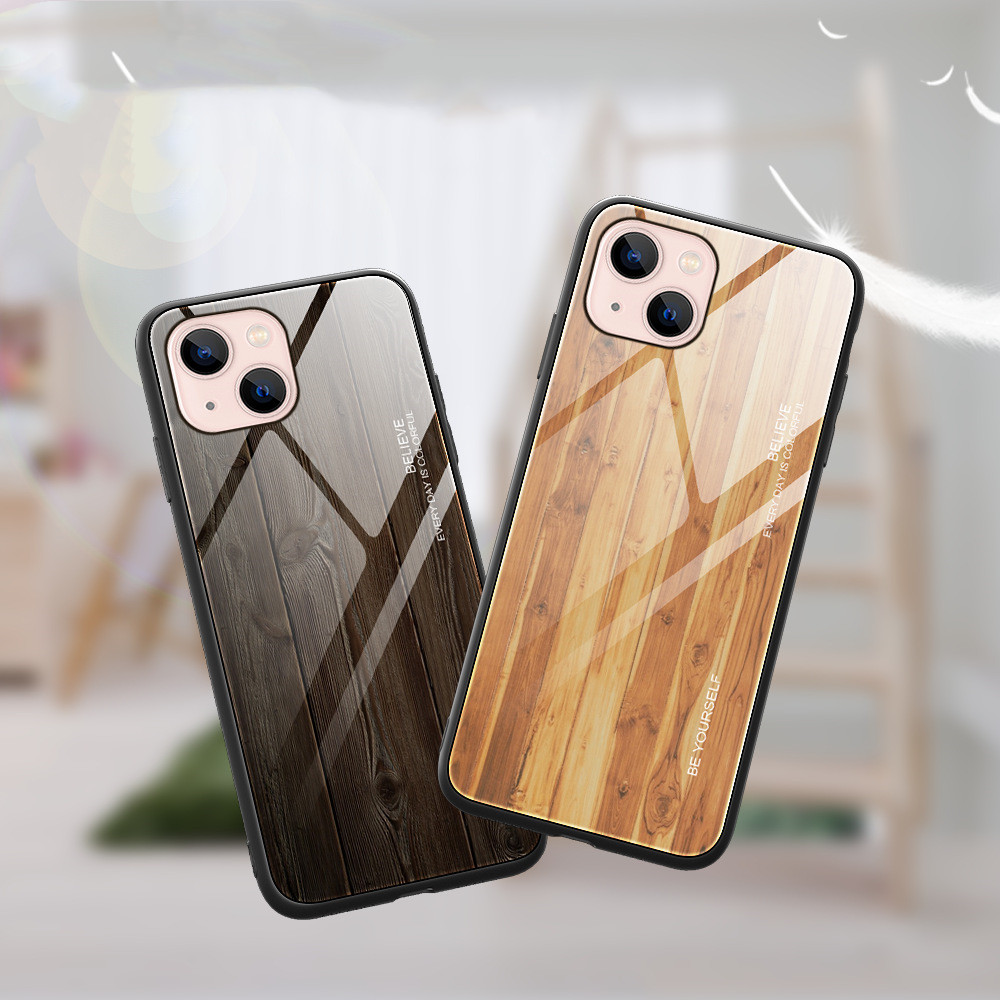 Wood Grain Glass Drop-proof Phone Case Protector - Image 8