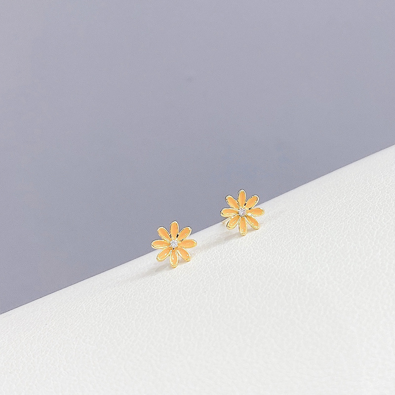 Korean Style Simple Petal Tassel Earrings
