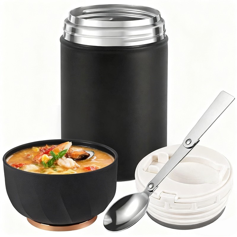 Boîte à lunch isolée pour soupe en acier inoxydable, flacon alimentaire thermique