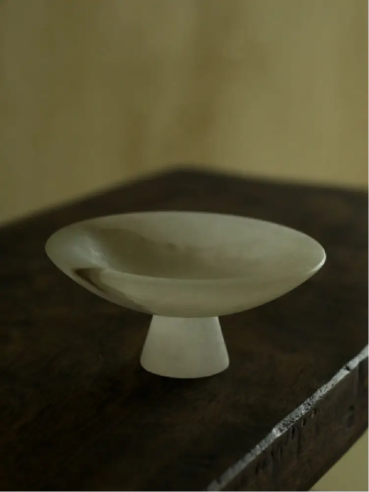 White Marble Fruit Tray Shelving Tray Candle Holder