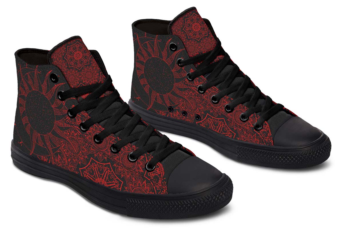 Men's And Women's Fashion Color Printing High-top Canvas Shoes