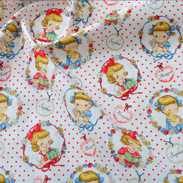 Fabric Printing And Dyeing Cartoon Cotton Floral Print Garland White - Shop at LoveMi