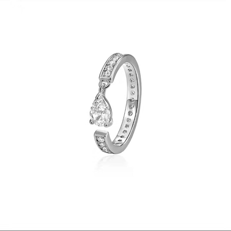 Title 3, Zirconia Crystal Water Drop Zircon Geometry Rin...