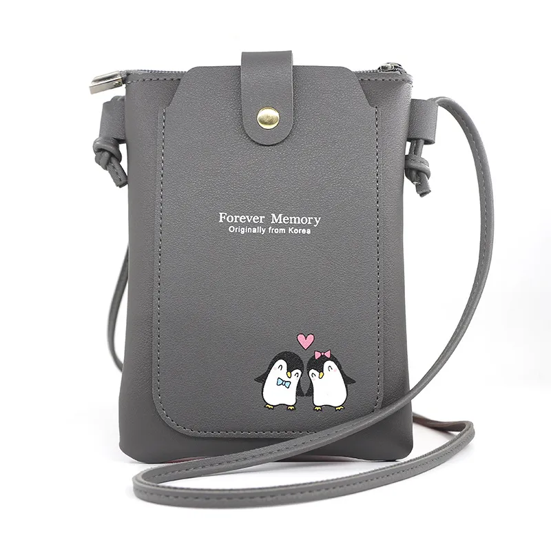 Women's Fashion Casual Zipper Single Shoulder Crossbody Bag - Grey