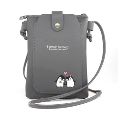 Women's Fashion Casual Zipper Single Shoulder Crossbody Bag - Grey - View 1