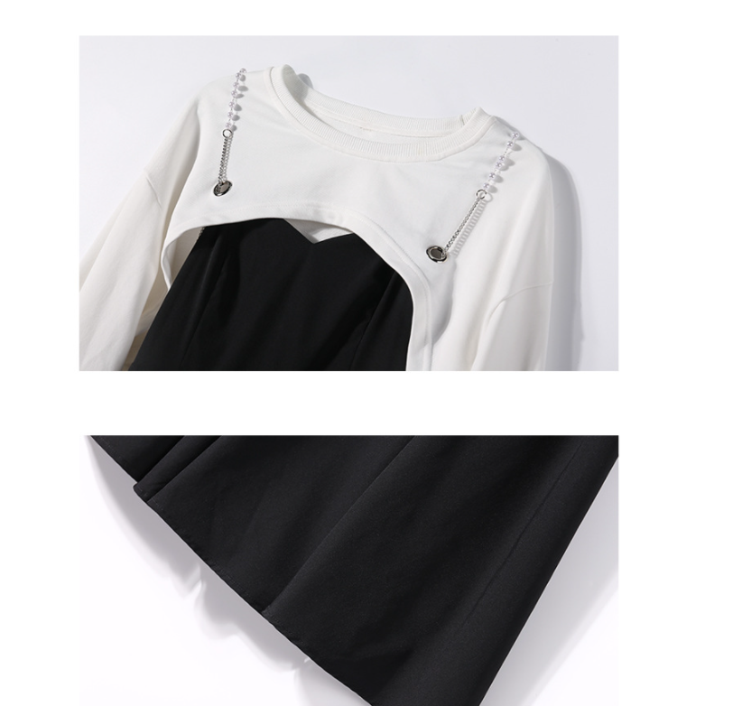 Pearl Chain Two-Piece Midi Dress