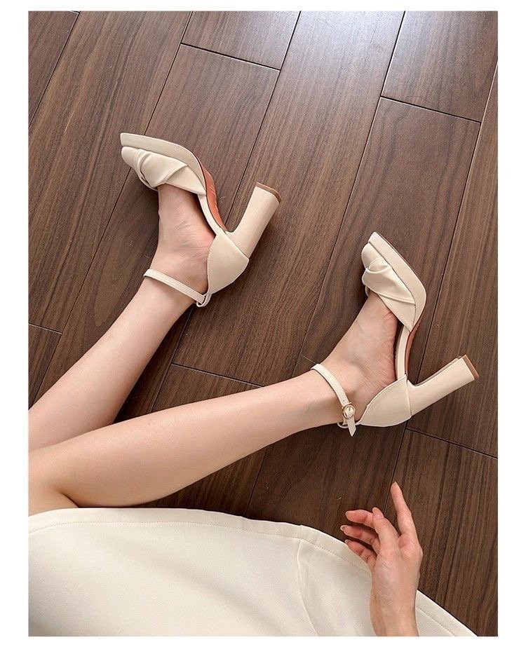 Ruched Platform Block Heels