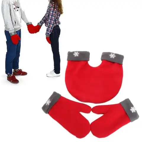 Couple Lovers Gloves Polar Fleece Sweethearts Thicken Winter Warm