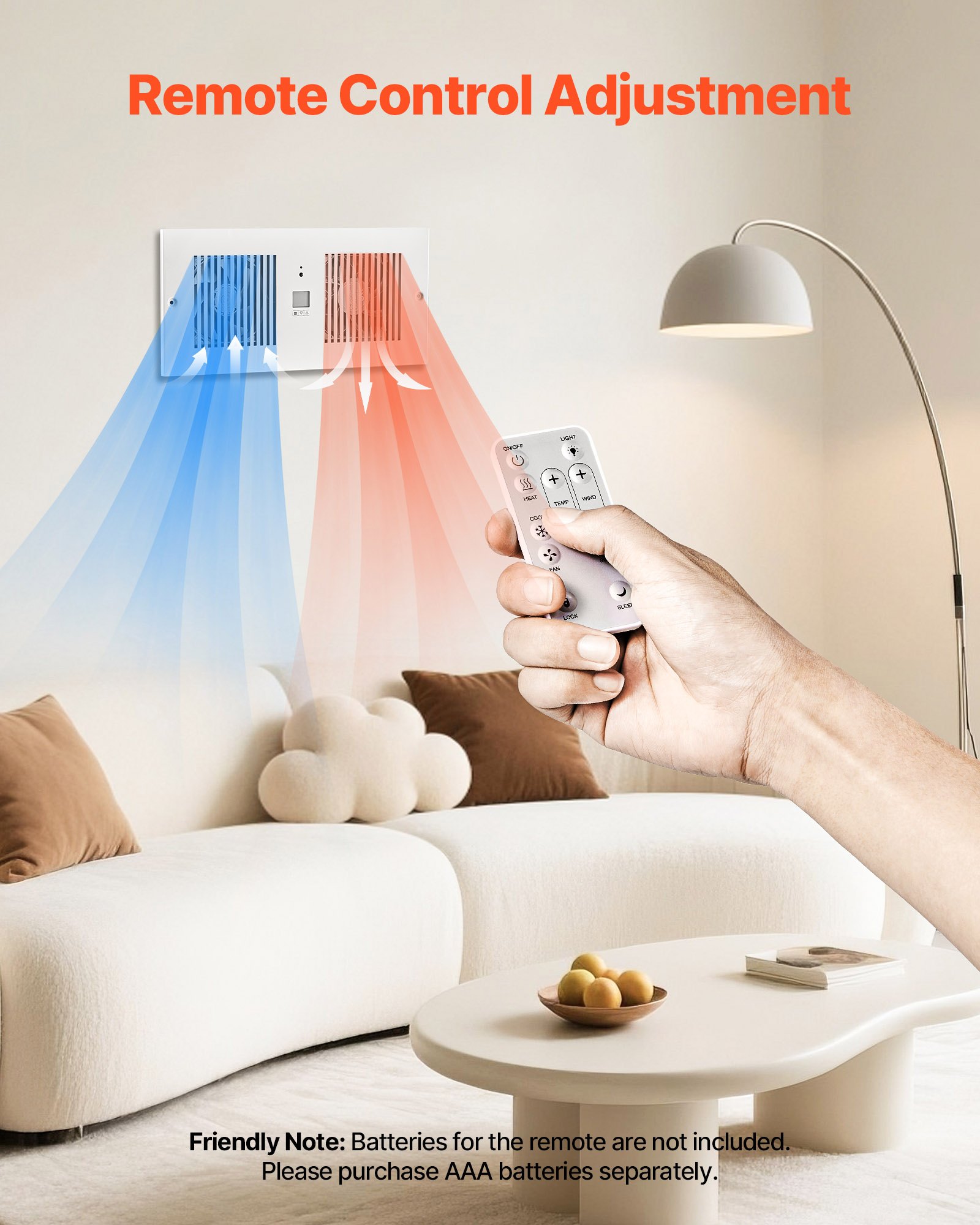 4 Inch Room To Room Fan 2-in-1 300 CFM Through Wall Fan Remote Control image 5