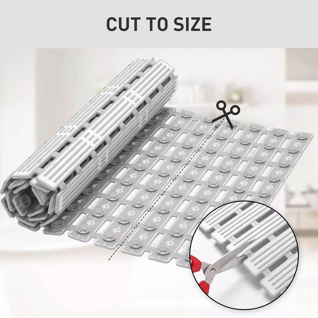 Non Slip Bath Mat Extra Large Shower Mat Bathtub Anti-Mold Rubber Strong Suction