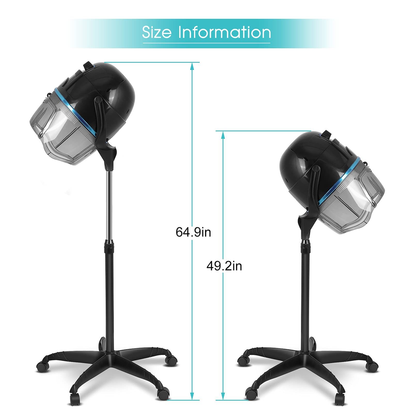 Salon Hair Dryer Hood Floor Stand Professional Hairdresser