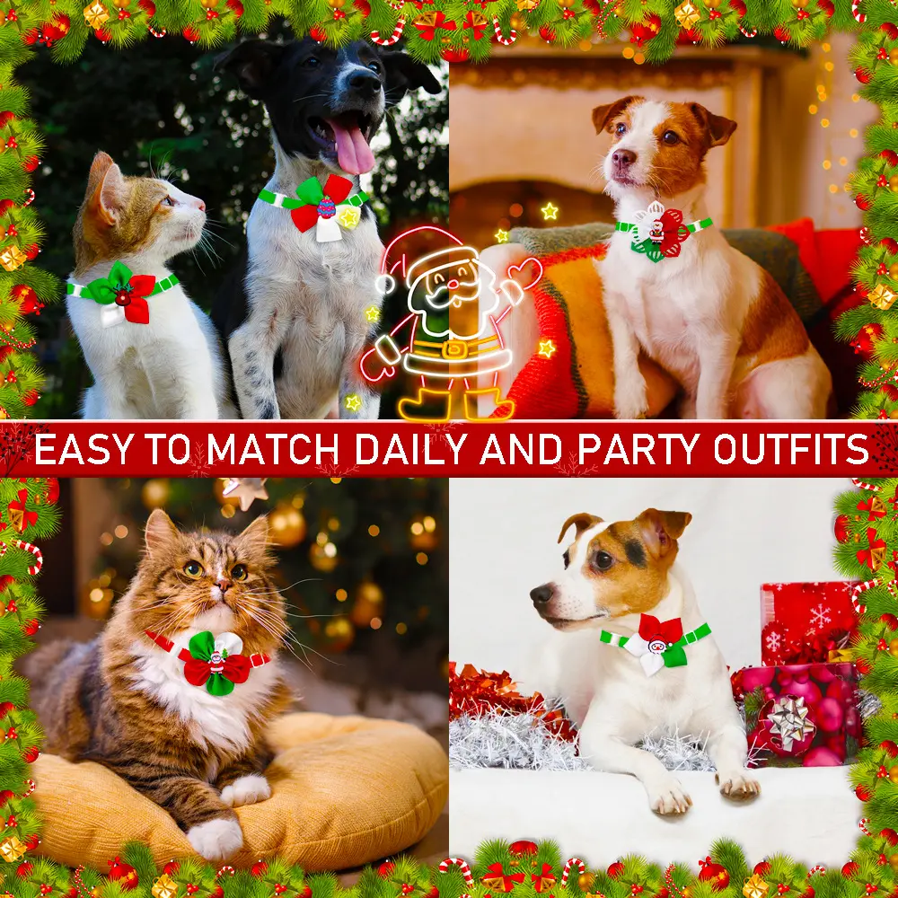 Christmas Dog Cat Tie Bow Ornament