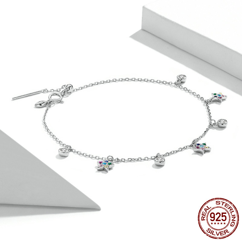 Title 6, Pulsera De Estrella De Plata De Ley Con Circoni...