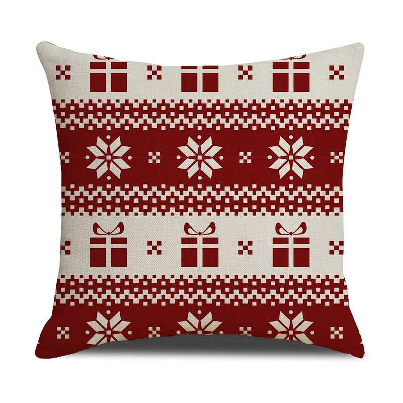 Title 3, Christmas Linen Stripe Print Pillowcase Househo...