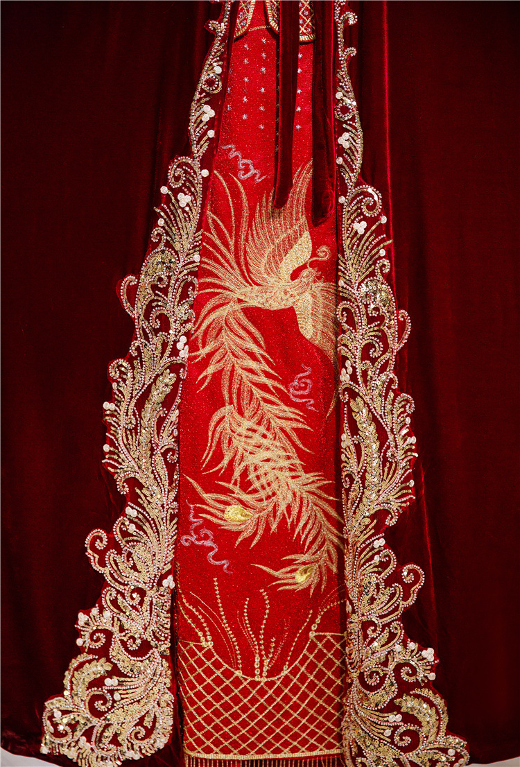 Women's Chinese Wedding Padded Fur Collar Shawl Cloak