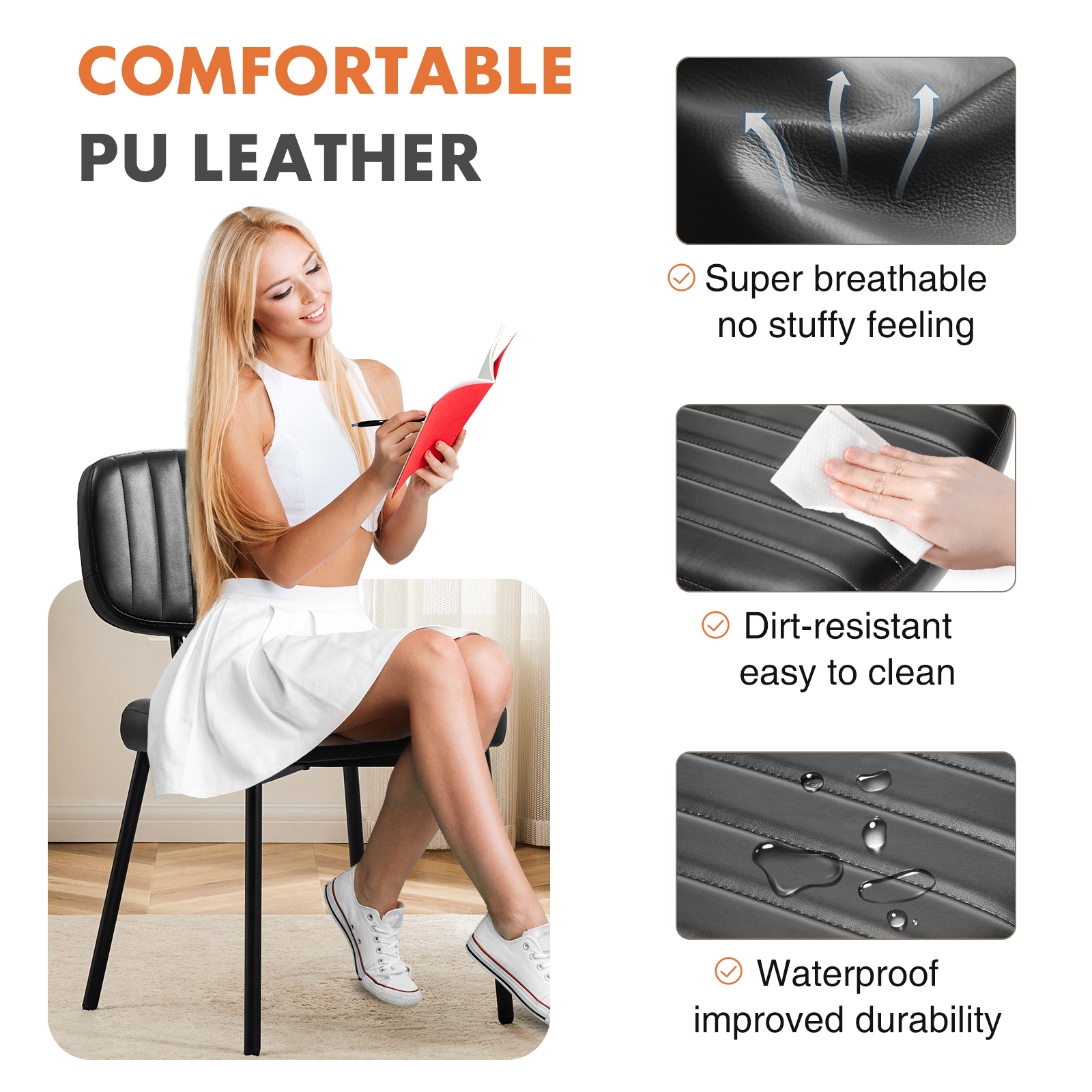 Dining Room Decorative Chair With Artificial Leather Cushion_voghion.com