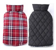 Tartan dog clothes a waterproof dog suit jacket coat outdoor goods - Red Check - View 1