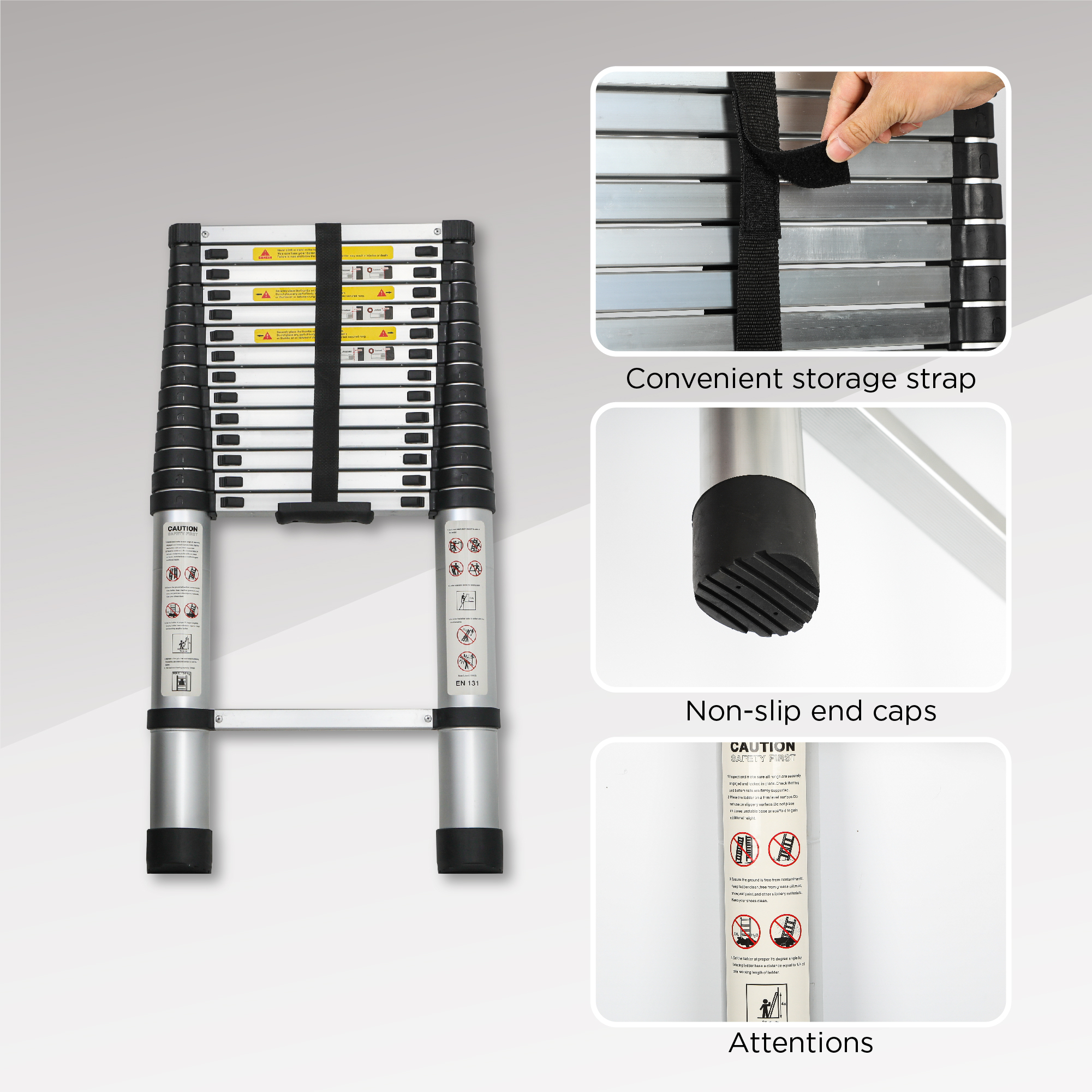 Aluminum Telescoping Ladder For Outdoor Work - Image 3