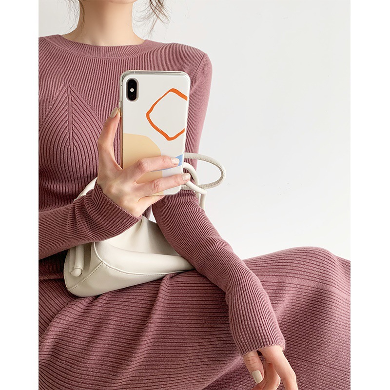 Slim Slimming Knee-length Sweater Skirt Base