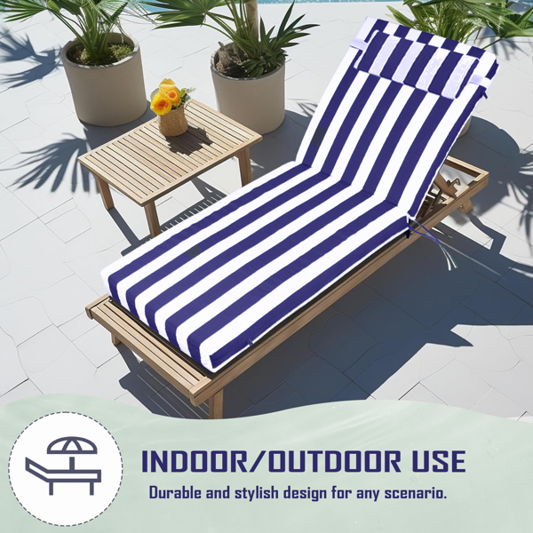 Outdoor Chaise Lounge Cushion, 72 In. X 21 In. X 3 In. Waterproof Fade-Resistant Patio Chair Pad For Pool Beach — foto 5