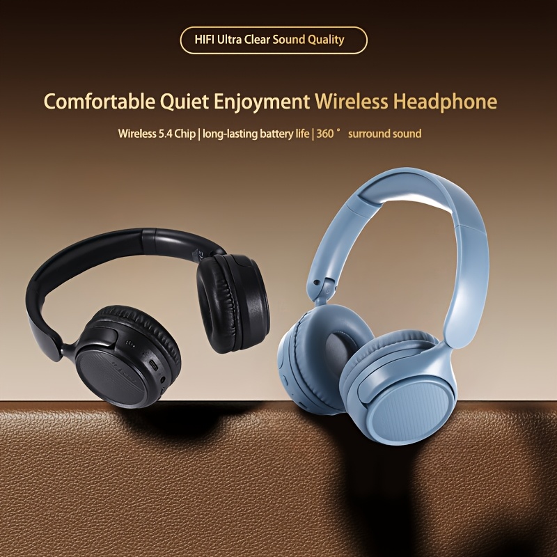 New Retro Wireless Over-ear Wireless Headphones With Microphone, High-quality Gaming Headphones, 30-hour Playback Time, Memory Foam Ear Cups, Button Control, Extendable And Adjustable, Suitable For Tr