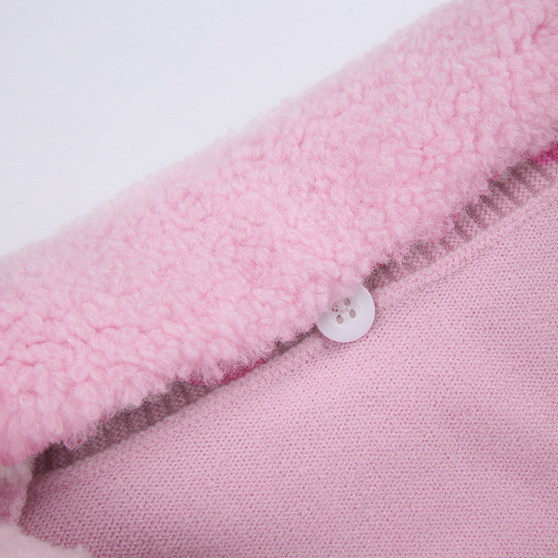 Fur Collar Knitted Coat Age-reducing Pearl Breasted