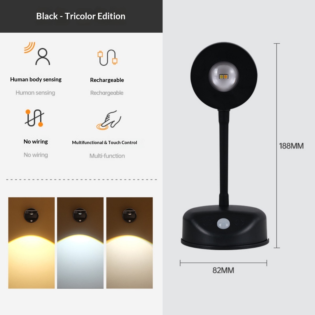 Border Rechargeable, Wire-free Indoor Wall Light, Remote Control Spotlight, Smart LED Motion Sensor Light 6