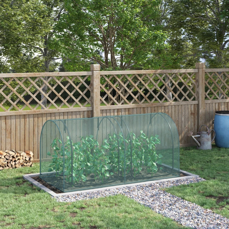 Crop Cage, Plant Protection Tent With Two Zippered Doors, Storage Bag And 4 Ground Stakes, For Garden, Yard, Lawn, Green