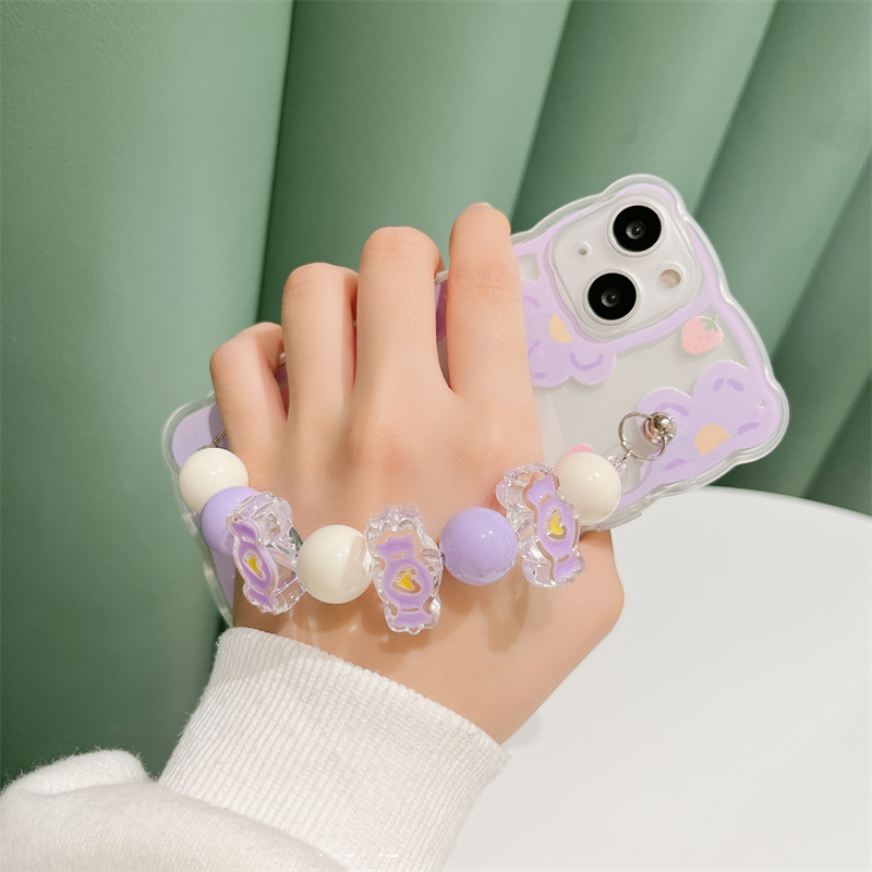 Purple Flower Chain For IP13 Transparent Phone Case - Image 4