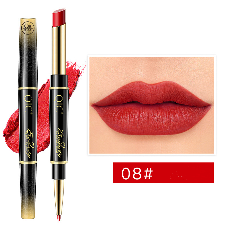 Double ended Lipstick Pen Lip Liner Waterproof Non stick Cup Red - Shop at LoveMi