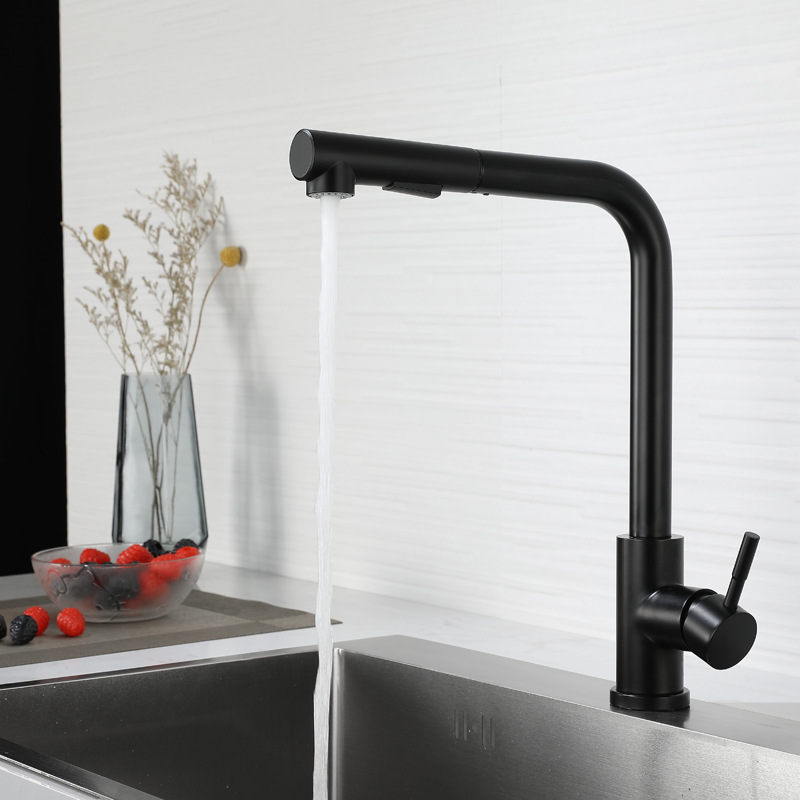 Title 5, 304 Stainless Steel Seven-word Pull Faucet