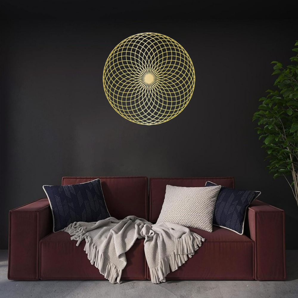 Sacred Geometry Wall Art, Spiritual Metal Yantra & Mandala Sculpture