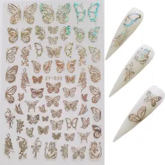 Butterfly Nail Sticker Simulation Bronzing Laser - 3Style - View 1