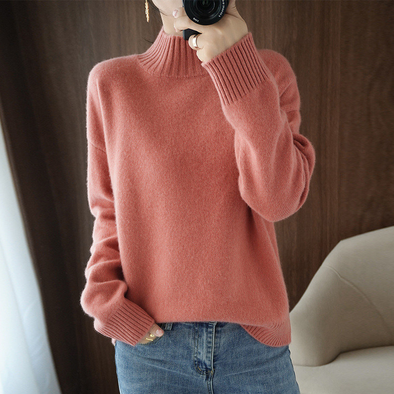 Title 5, Loose Flat Long-sleeved Knitted Sweater Thick L...