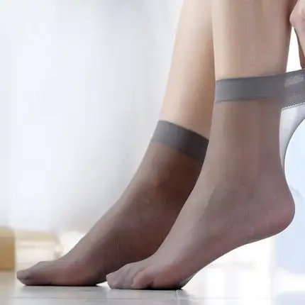 Transparent Non-shedding Silk Anti-hook Core-spun Silk Short Silk Socks