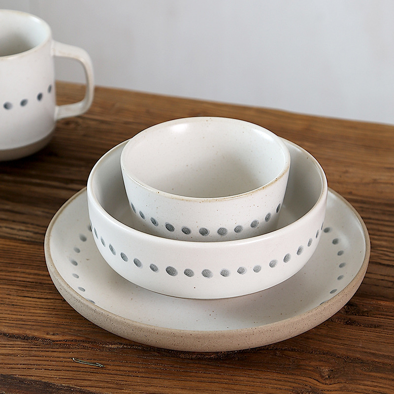 أدوات مائدة خزفية يدوية الرسم بتقنية التزجيج الداخلي المبتكرة للمنزل