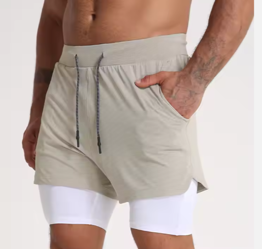 Gym Clothing Men Quick Dry 2 In 1 Gym Shorts Men Polyester Spandex Breathable Shorts Men Liner Running Fitness Shorts image 6