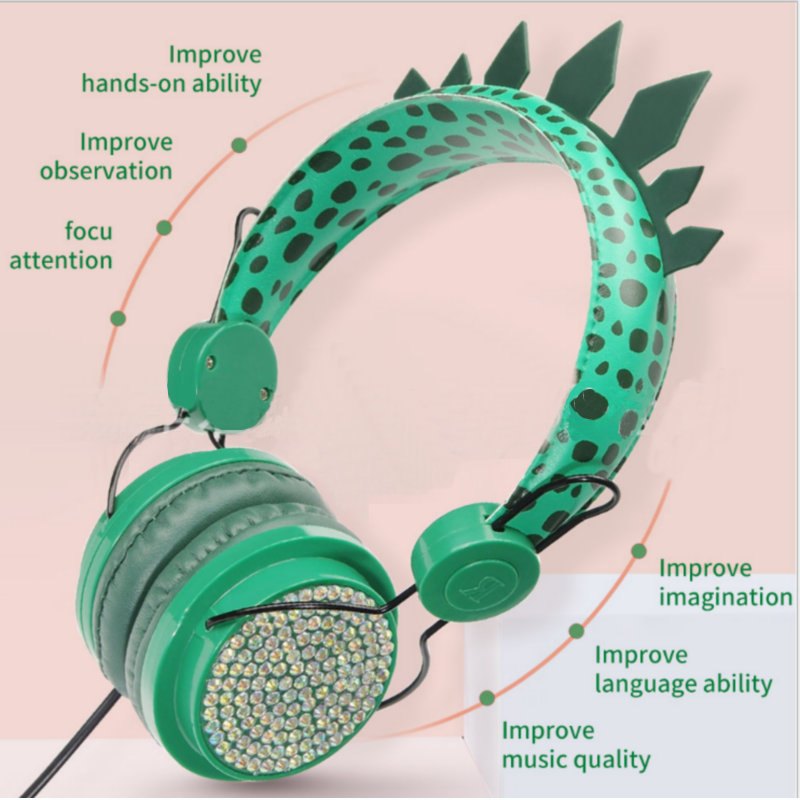 Head-mounted Children's Wired Headset With Wheat Cartoon - Image 6