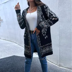 Ladies Hooded Long Sleeve Jacket Retro Ethnic Cardigan - View 1