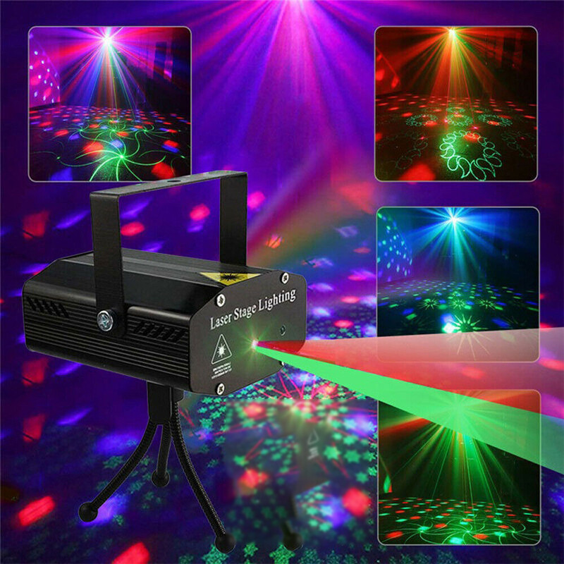 Mini Laser Projector Stage Lights LED R&G Lighting DJ Disco Party KTV Club Home — image 6