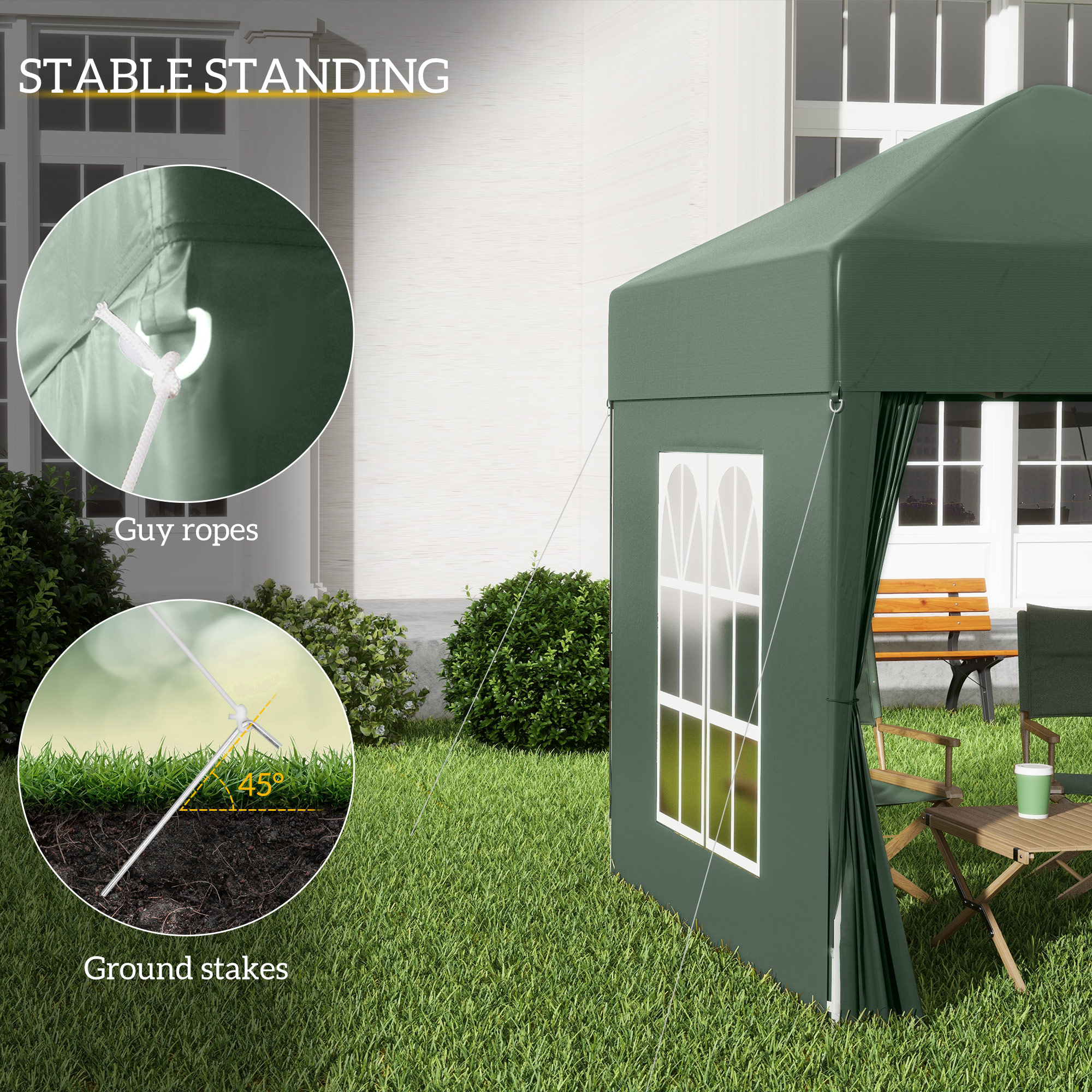 2 X 2-meter Garden Pop-up Pavilion, Wedding Party Tent, Waterproof Sunshade — image 3