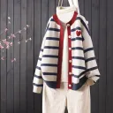White Blue Strip Red Border